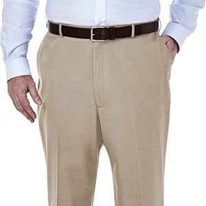 HAGGAR Premium Comfort Dress Pant Flat Front Classic Fit 42x30 Big & Tall